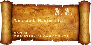 Marecsek Maximilla névjegykártya